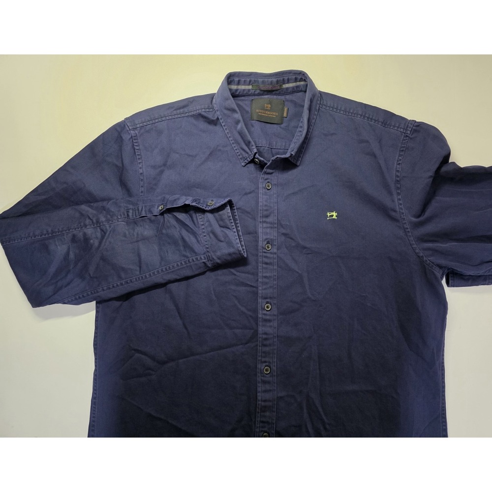 Scotch and Soda Mens Size L Blue‎ Long Sleeve Button Down Shirt